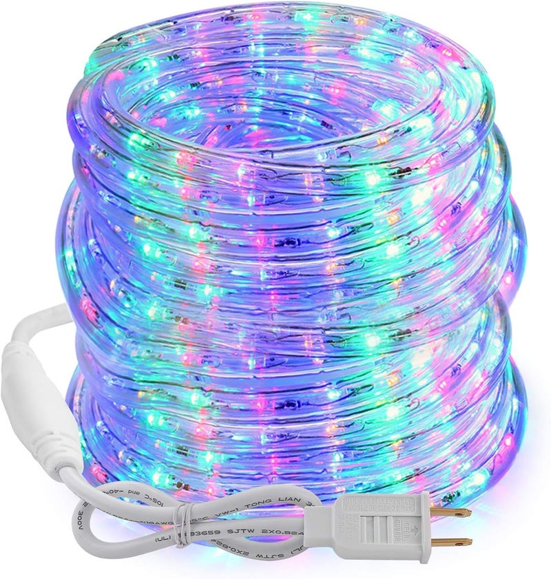BRIZLER Multicolor Rope Lights,18ft 216 LED Christmas Rope Lights Waterproof, 120V ETL Flexible Tube Light Connectable Plugin Color Xmas Lighting for Garden, Patio, Party, Xmas, Holiday Decorations - Image 1
