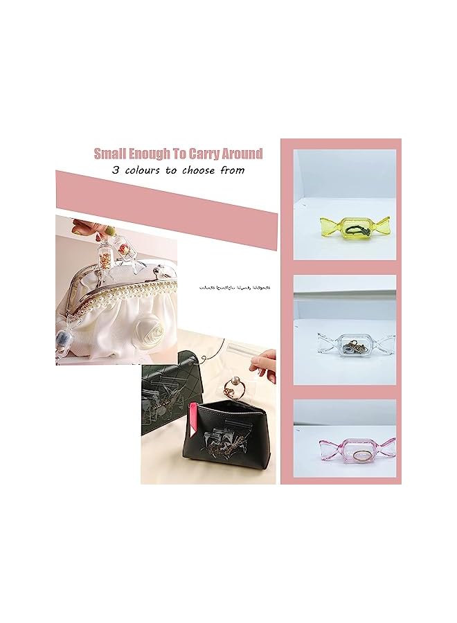 IAF Jewelry Organizer Set,10 Pack Anti Oxidation Jewellery Box Clear Jewelry Box Case, With 10 Pack PVC Clear Jewelry Anti Oxidation Zipper Bags (Transparent white) (Transparent pink) - Image 2