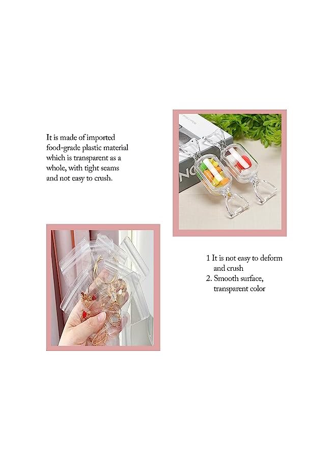 IAF Jewelry Organizer Set,10 Pack Anti Oxidation Jewellery Box Clear Jewelry Box Case, With 10 Pack PVC Clear Jewelry Anti Oxidation Zipper Bags (Transparent white) (Transparent pink) - Image 3