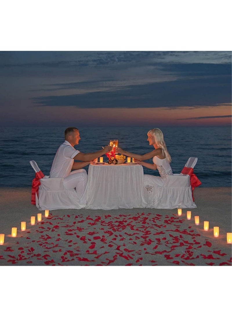 Esup Rechargeable Candles Flameless Flickering Candles Tealights 12pcs/Set with White Base, Decoration Parties, Weddings, Bar, Family, Dinner Outdoor Picnic - Image 5