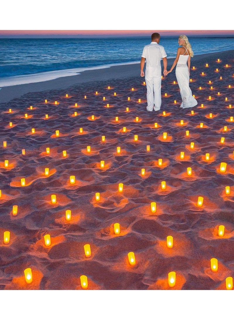 Esup Rechargeable Candles Flameless Flickering Candles Tealights 12pcs/Set with White Base, Decoration Parties, Weddings, Bar, Family, Dinner Outdoor Picnic - Image 4