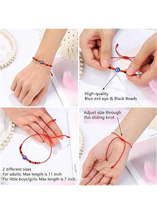 Arabest Evil Eye 7 Knots Bracelet Set for 2/3 Adjustable Lucky Protection Bracelets for Women Men Little Boys & Girls Family - Image 3