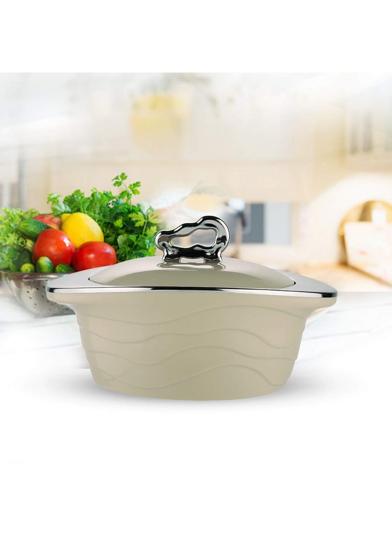 Trueware TRUEWARE Zinna Casserole Set of 2 1000ml1000ml Inner Steel CasseroleBrown PU Insulated BPA free Odour Proof Food Grade Easy to Carry Easy to Store Ideal For Chapatti Roti Curd Maker Kitchen Storage Kitchen accesseroies Thermoware Hot Pot  - Image 4