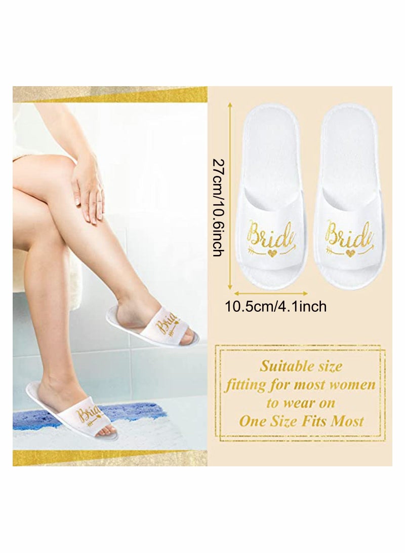 Excefore 12 Pairs Bride Slippers Disposable Open Toe Spa Slipper for The Bride Hen Do Accessories for Bridal Shower Hen Party - Image 5