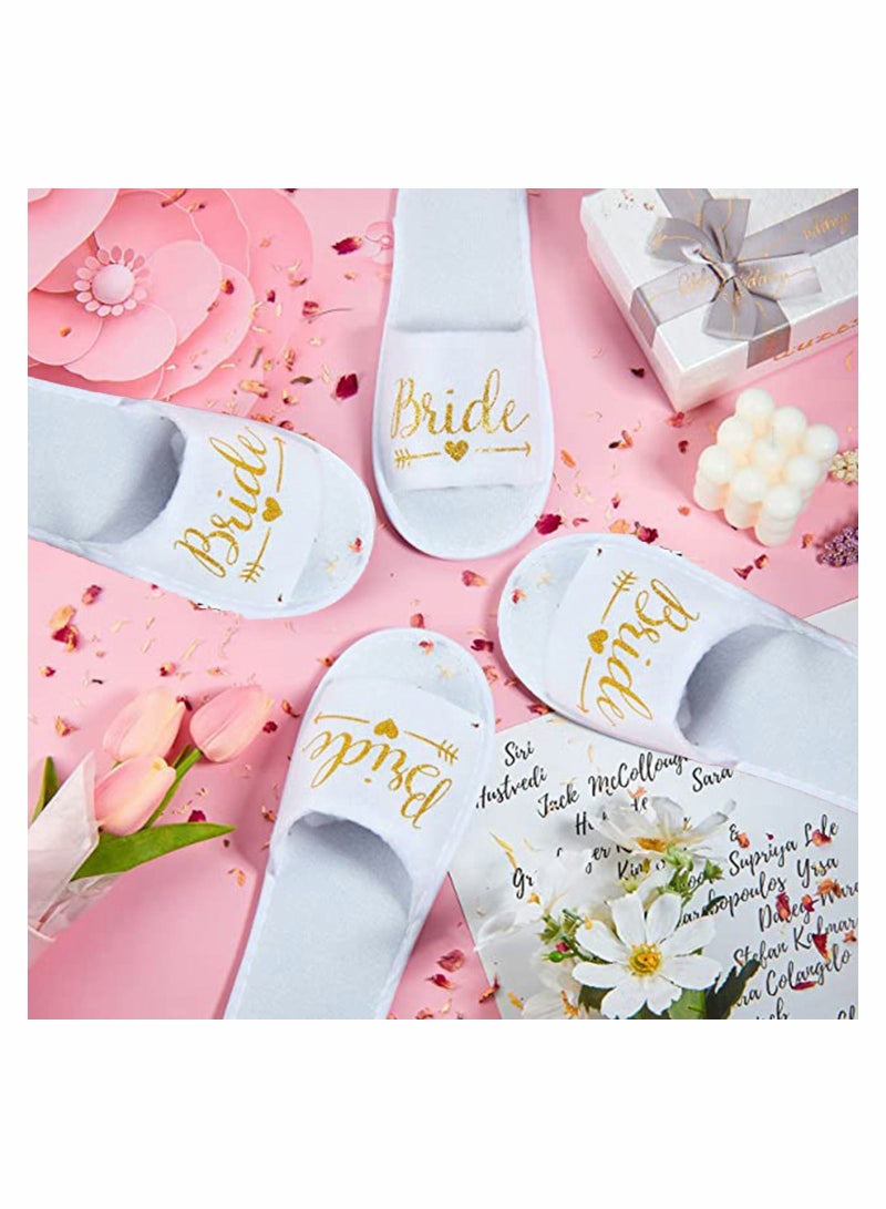 Excefore 12 Pairs Bride Slippers Disposable Open Toe Spa Slipper for The Bride Hen Do Accessories for Bridal Shower Hen Party - Image 2