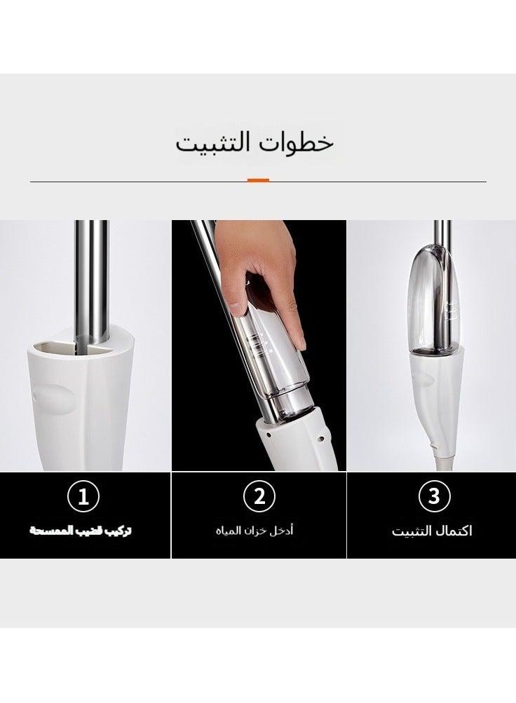 ممسحة بخاخ بدون غسل، ممسحة مسطحة منزلية مريحة للاستخدام الرطب والجاف، تنظيف دوار يدوي لإزالة الغبار  - Image 2