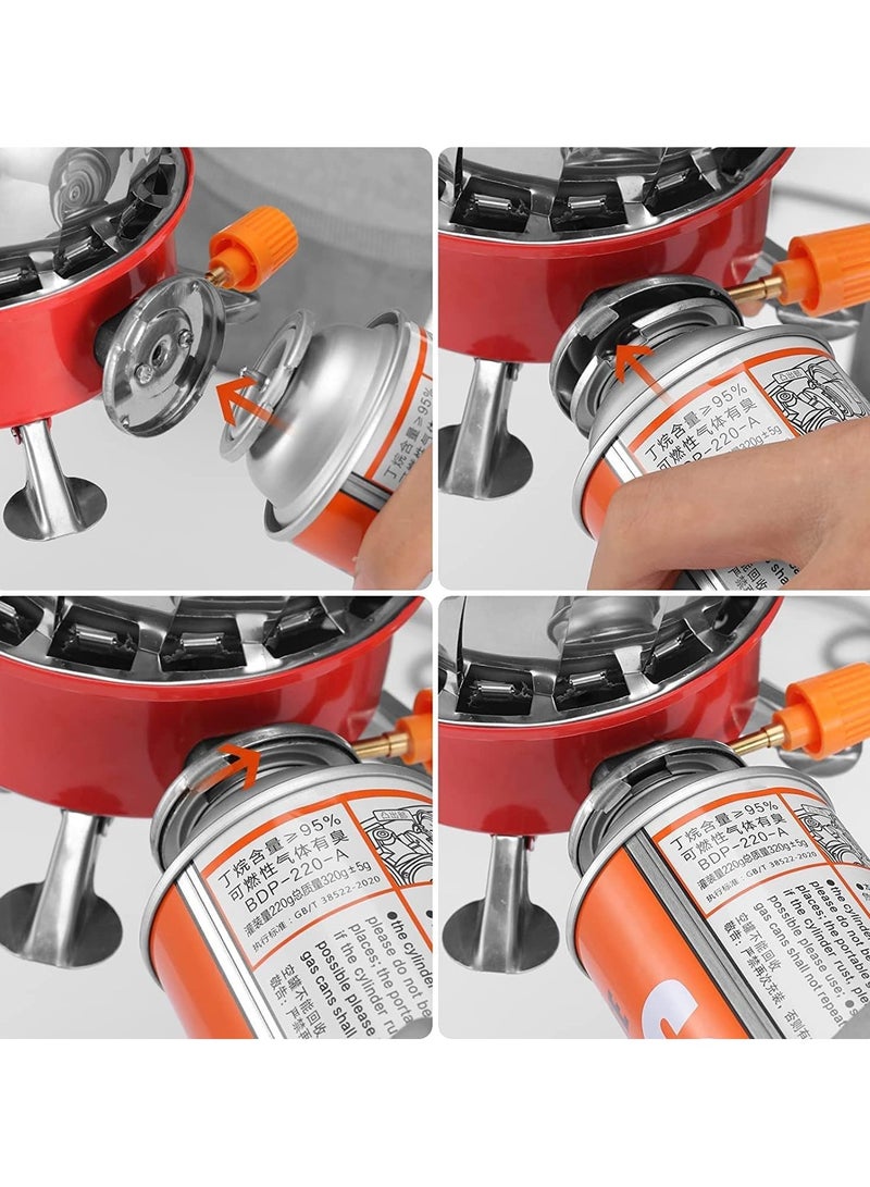 Safari Gas Stove for Camping Portable Butane Gas Burner 2.5KW, Stainless Steel, Foldable, Lightweight, SSF06 - Image 2