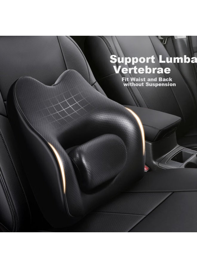Sanlead Car Lumbar Support Cushion Leather Car Home Lumbar Support Backrest Pillow Memory Foam Car Lumbar Pad - Image 4