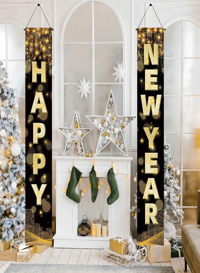 Labeol Happy New Year Banner, 72 x 12 Inch Large Front Door Porch Sign Hanging Banner Decorations New Years Eve Party Supplies 2025, Happy 2025 Decorations for Outdoor Indoor Home Wall - Image 4