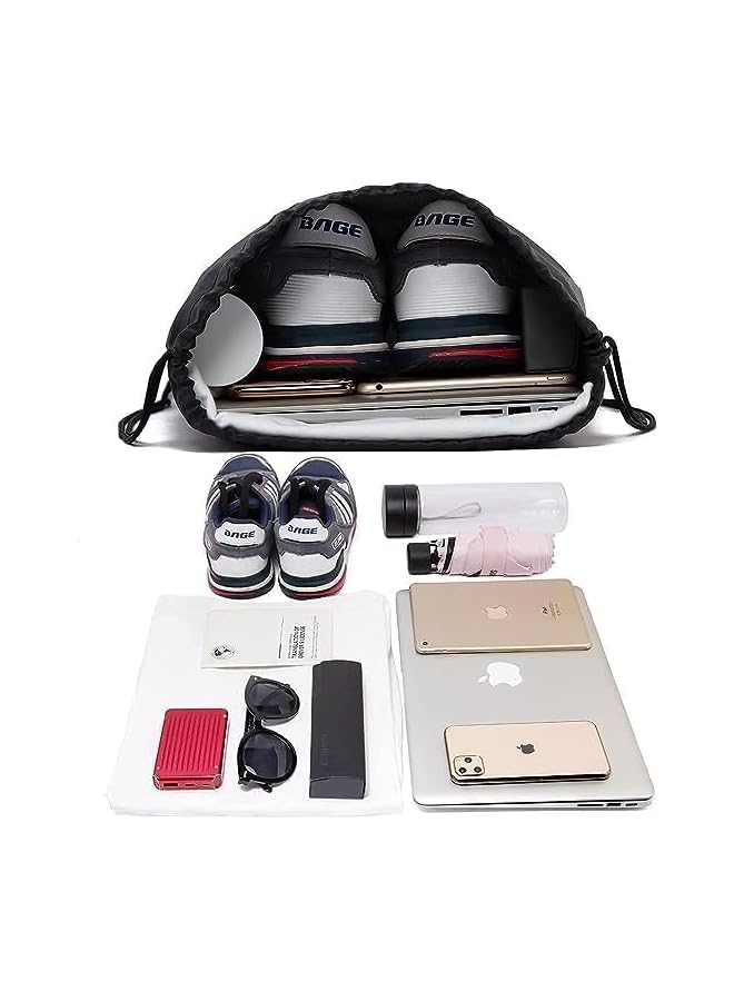 PROMASS Drawstring Backpack, 8 Pcs Waterproof Drawstring Gym Bag String Swimming Bag For Adults And Kids, Folding Beach School Sport Toiletry Trainer Bag Travel Organiser Bag For Clothes Shoes - Image 3