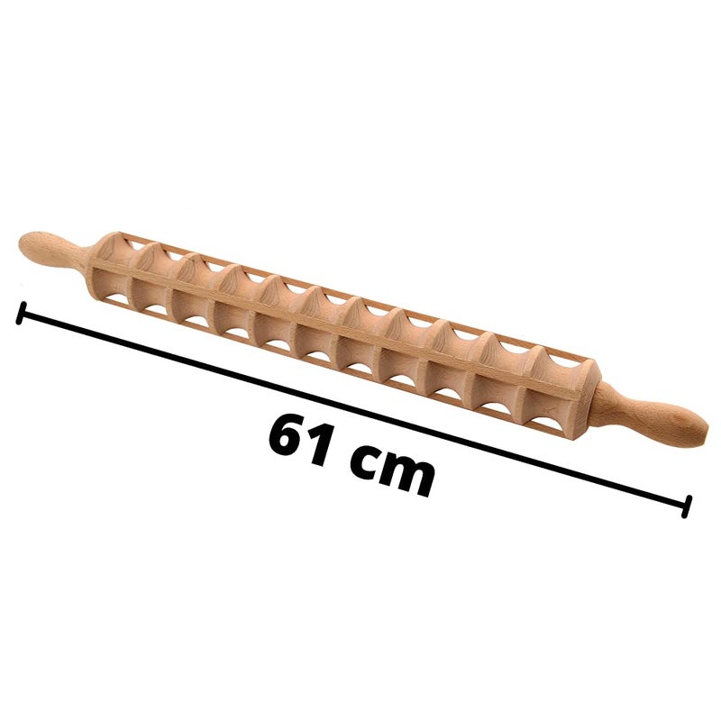 Eppicotispai Beechwood Ravioli Rolling Pin, 40 Raviolis, 23.6-Inch - Image 2