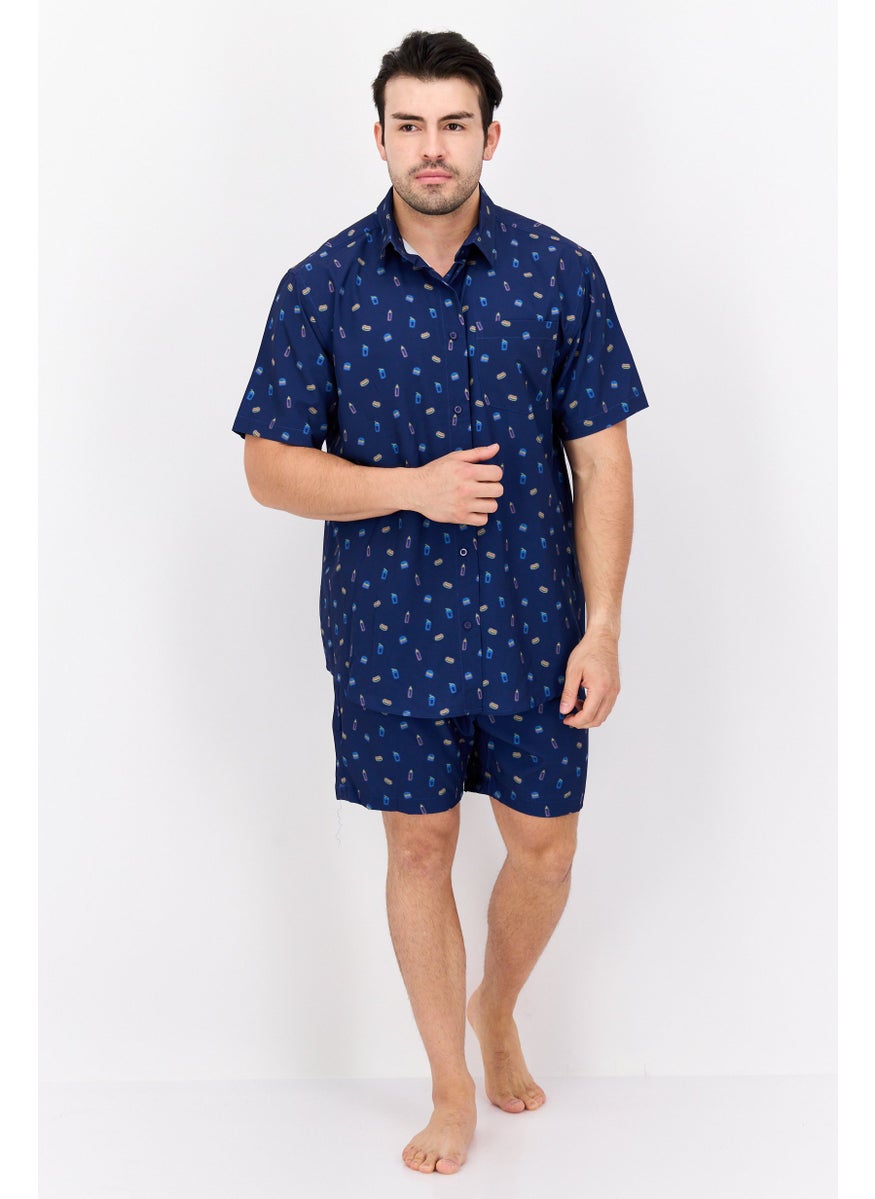 Men 2 Pieces Allover Print Summer Beachwear Set, Navy Combo - pzsku/ZB070A7C0C79EF4081471Z/45/_/1739369162/852ba762-cf39-4a95-8212-295a85150297