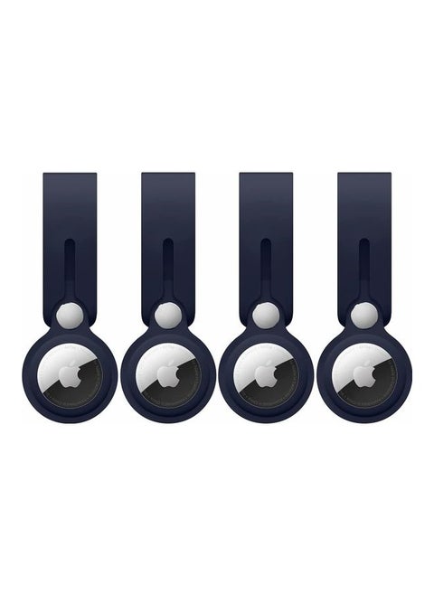 4-Piece Silicone Loop Case Cover For Apple AirTag Blue