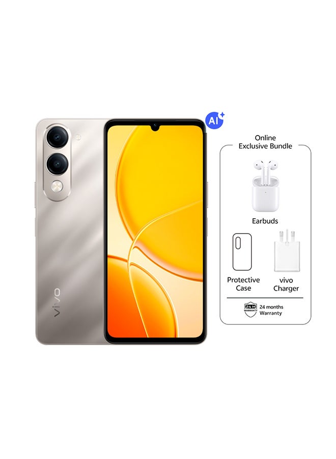 فيفو هاتف Y29C AI 5G ثنائي الشريحة باللون الذهبي 6GB RAM 256GB مع سماعات حصرية وضمان لمدة 24 شهر - النسخة المخصصة للشرق الأوسط - Image 1
