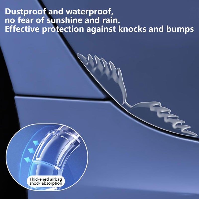 Wing Shaped Car Door Corner Protector Anti Scratch Stickers For Auto Vehicle Black - Image 4