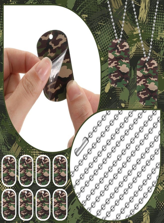 Maitys 90 Pcs Camouflage Military Dog Tags Set Including Military Dog Tags Camouflage Rubber Wristbands Chain for Kids Women Men Gifts Camo Party Favors - Image 5