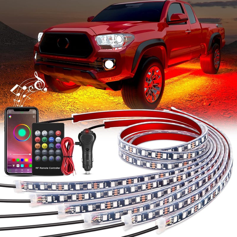 Nilight 6 قطع أضواء نيون تحت السيارة مع شريط إضاءة 300 LED RGB متعدد الألوان ووظيفة نشطة بالصوت ووضع الموسيقى مع التحكم عبر التطبيق والريموت لفان SUV شاحنة - Image 1