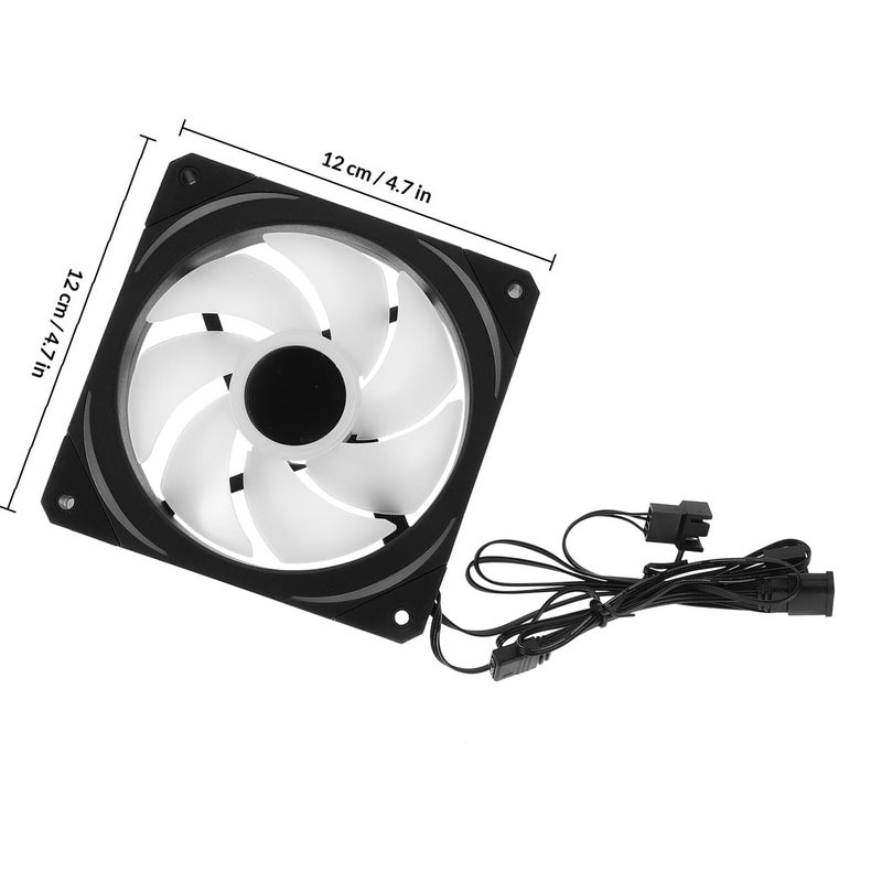 120mm ARGB PC Case Fan with Infinity Mirror Quiet High Performance Cooling Compatible with RGB Motherboard Black Single Pack - Image 3