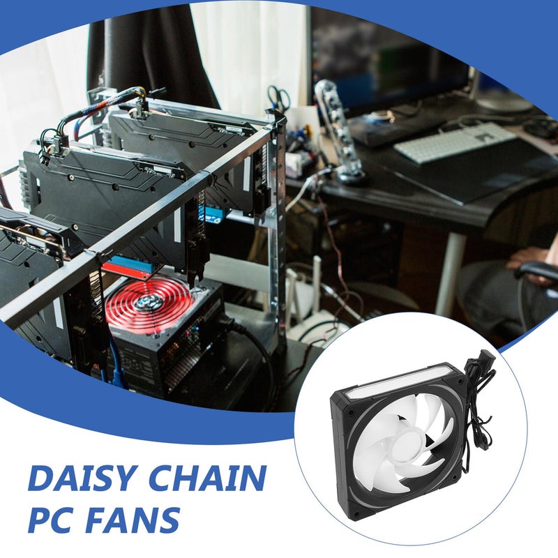 120mm ARGB PC Case Fan with Infinity Mirror Quiet High Performance Cooling Compatible with RGB Motherboard Black Single Pack - Image 4