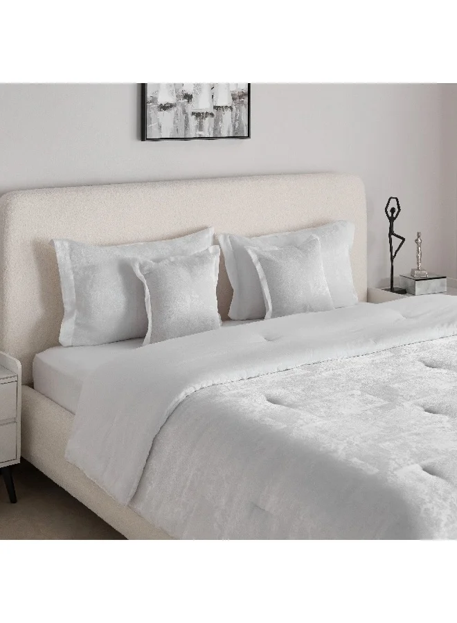 Home Box Whitebliss Ornate 5-Piece Jacquard King Comforter Set 240 x 220 cm