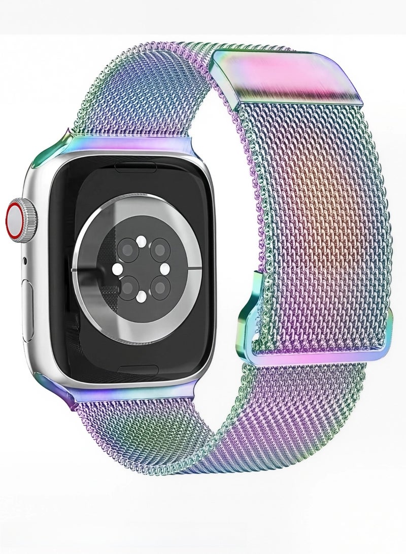 ملونة ، ميلانية ، فرقة ساعة ، Iwatch band ، Apple Watch band ، 38mm40mm41mm42mm ، متوافقة مع جميع سلسلة S11 S10 S9 S8 SE - Image 1
