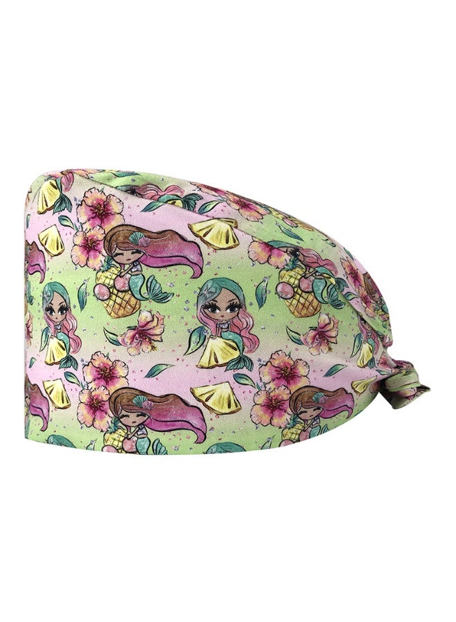 NIBEMINENT Surgical Caps Medical Scrub Hat  Long Hair Dentist Skullcaps Veterinary Hats with Botton Chef Nursing Hats