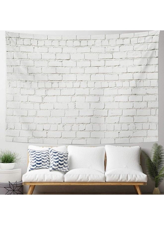 Emvency Tapestry Polyester Fabric Print Home Decor Abstract White Brick Wall Restoring Old Brickwall Color Grunge With Copy Space Wall Hanging Tapestry For Living Room Bedroom Dorm 60X80 Inches  - Image 3