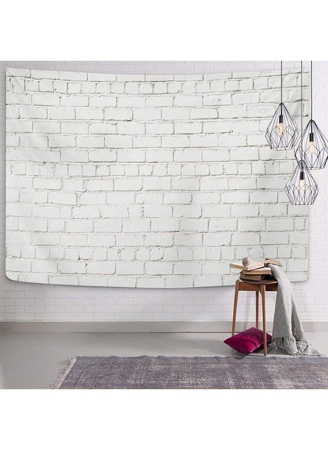 Emvency Tapestry Polyester Fabric Print Home Decor Abstract White Brick Wall Restoring Old Brickwall Color Grunge With Copy Space Wall Hanging Tapestry For Living Room Bedroom Dorm 60X80 Inches  - Image 2