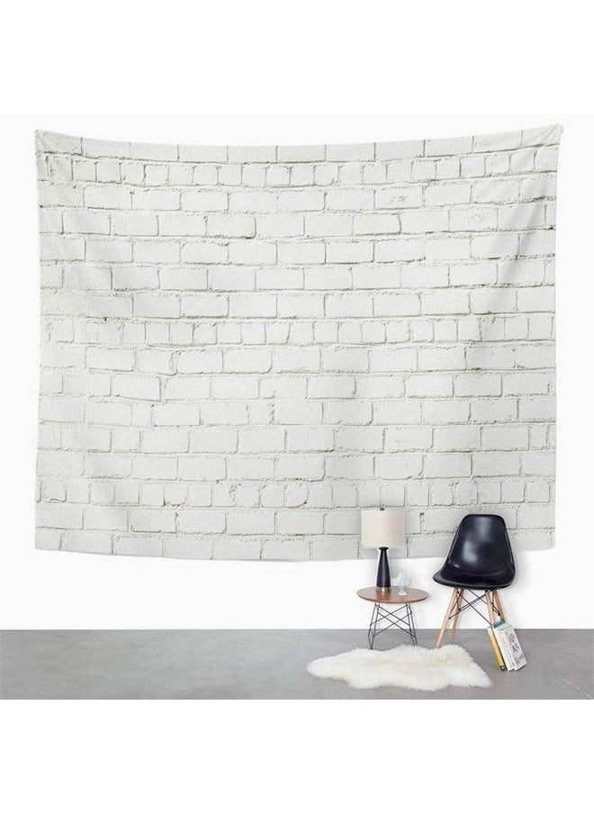 Emvency Tapestry Polyester Fabric Print Home Decor Abstract White Brick Wall Restoring Old Brickwall Color Grunge With Copy Space Wall Hanging Tapestry For Living Room Bedroom Dorm 60X80 Inches  - Image 4