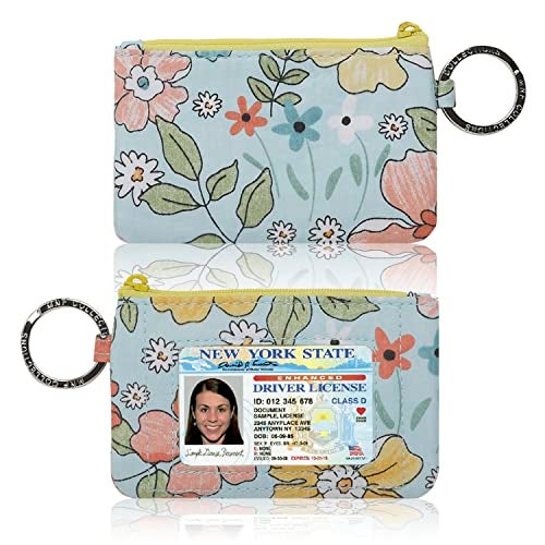 MNF Collections Lanyard with Wallet - Zip ID Case with Lanyard - ID Holder for Cash, Cards, Coin - Durable Card Holder Keychain with Zippers - Premium Quality Cotton - Serene - Image 2