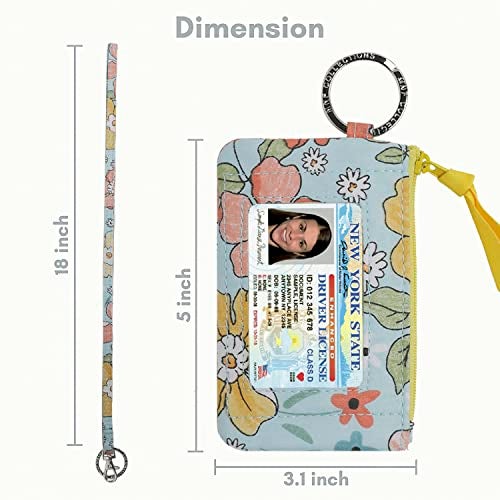 MNF Collections Lanyard with Wallet - Zip ID Case with Lanyard - ID Holder for Cash, Cards, Coin - Durable Card Holder Keychain with Zippers - Premium Quality Cotton - Serene - Image 5
