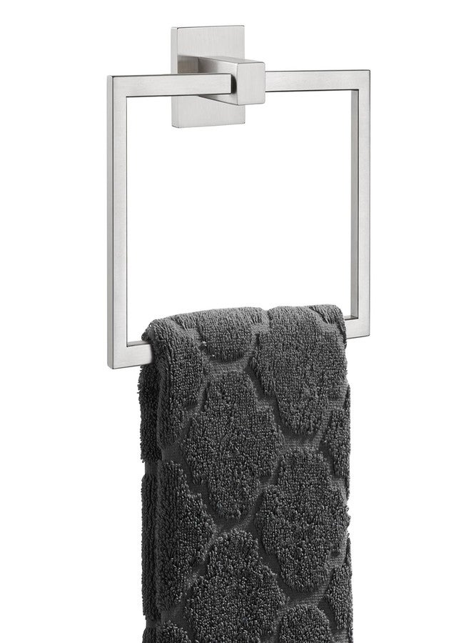 Angle Simple Hand Towel Ring Swivel Brushed Nickel, Angle Simple SUS 304 Stainless Steel Square Towel Holder for Bathroom Wall, 7.09 Inches - Image 1