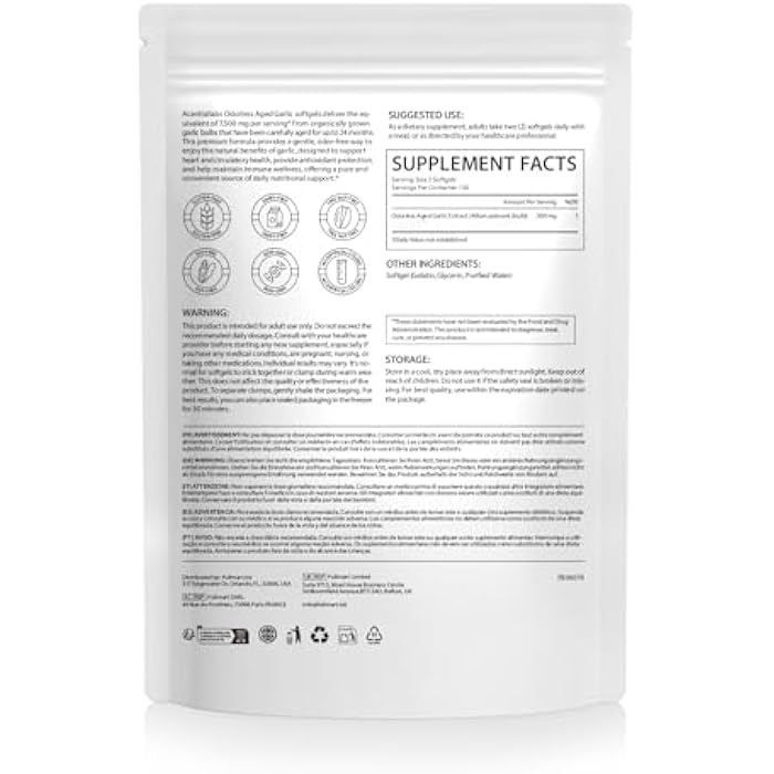 O.SECERT Odorless Garlic Softgels | 500mg Per Serving | 300 Softgels, 150 Servings | Non-GMO, Gluten Free Supplement for Heart, Circulatory & Immune Support - Image 2