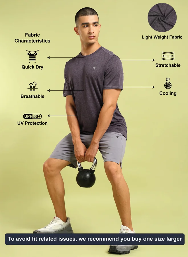 Technosport Melange Short Sleeve Slim Fit T-Shirt