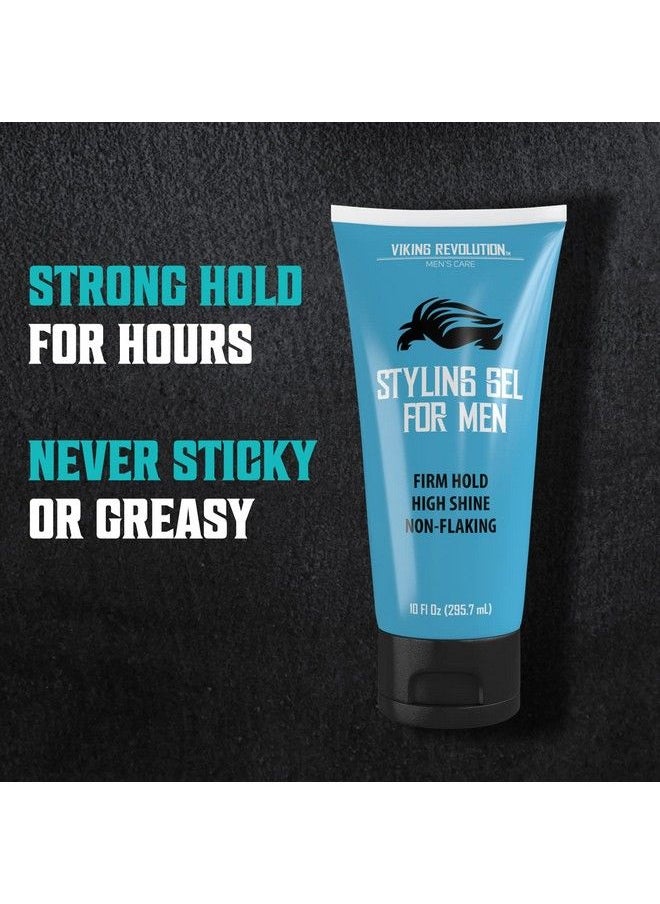 Viking Revolution Hair Gel For Men Strong Hold Mens Hair Gel Extra Strenght Styling Gel For Hair Clear Hair Gel Firm Hold Gel Hair High Shine Nonflaking Curly Hair Gel (10Oz)  - Image 4