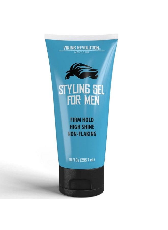 Viking Revolution Hair Gel For Men Strong Hold Mens Hair Gel Extra Strenght Styling Gel For Hair Clear Hair Gel Firm Hold Gel Hair High Shine Nonflaking Curly Hair Gel (10Oz)  - Image 1