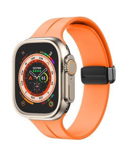 ten.tech TenTech Silicone Magnetic Sports Band for Apple Watch Ultra/Ultra 2, Size 49mm 45mm 44mm 42, Soft Band for iWatch Series 9/8/7/6/5/4/3/2/1/SE - orange  - Image 1