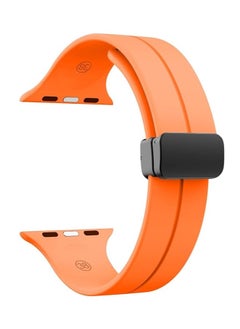 ten.tech TenTech Silicone Magnetic Sports Band for Apple Watch Ultra/Ultra 2, Size 49mm 45mm 44mm 42, Soft Band for iWatch Series 9/8/7/6/5/4/3/2/1/SE - orange  - Image 3
