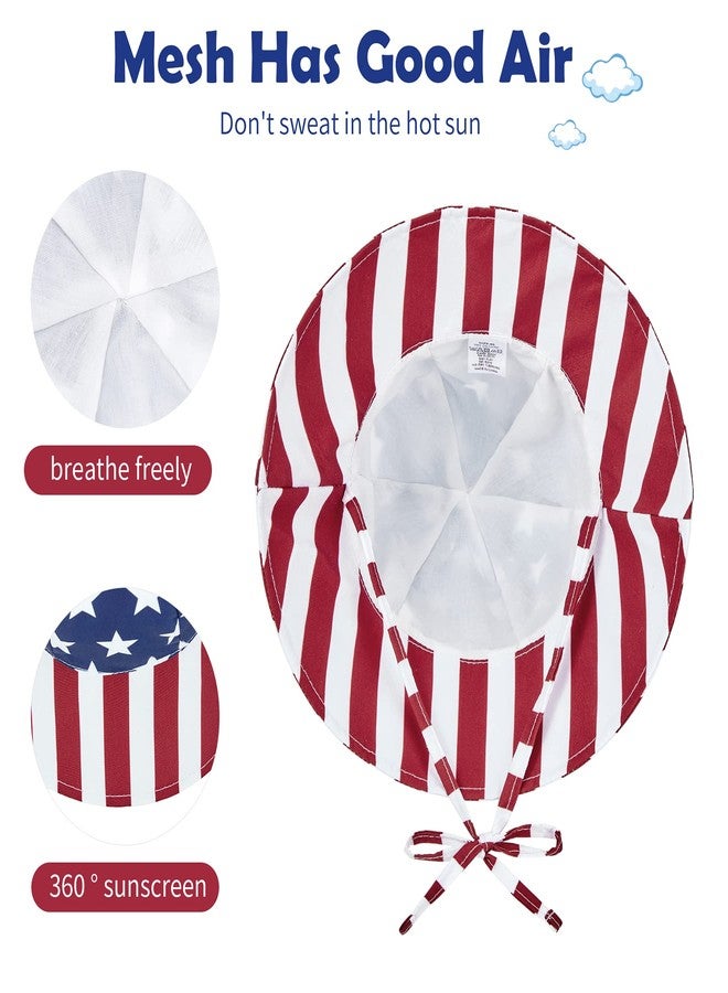 Zando Baby 4th of July Bucket Hat Newborn American Flag Sun Hat Toddler Red White and Blue Bucket Hats Patriotic USA Bucket Hat Baby Sun Hat 0-3 Months for Boys Girls American Flag 0-6 Months - Image 3