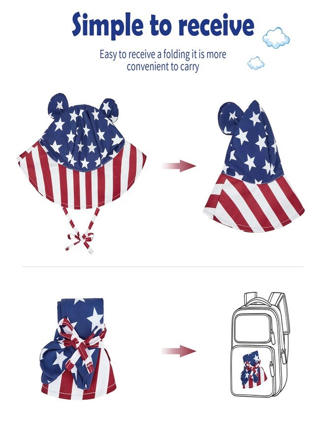 Zando Baby 4th of July Bucket Hat Newborn American Flag Sun Hat Toddler Red White and Blue Bucket Hats Patriotic USA Bucket Hat Baby Sun Hat 0-3 Months for Boys Girls American Flag 0-6 Months - Image 5