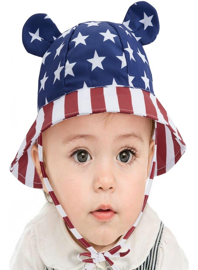 Zando Baby 4th of July Bucket Hat Newborn American Flag Sun Hat Toddler Red White and Blue Bucket Hats Patriotic USA Bucket Hat Baby Sun Hat 0-3 Months for Boys Girls American Flag 0-6 Months - Image 1