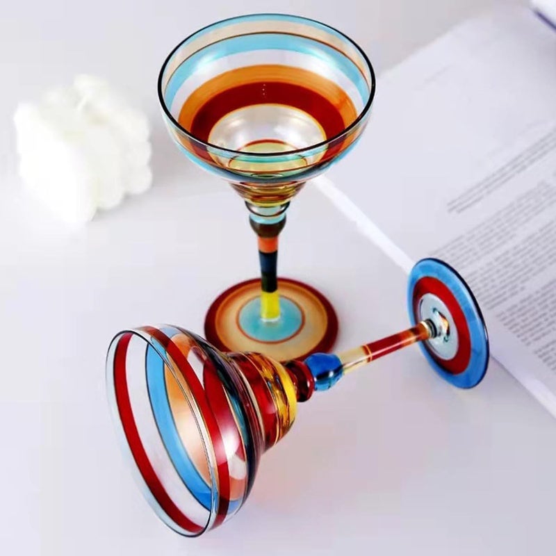 Margarita Glass Cup Intricate Hand Painted Pattern Colorful Mexicans Cocktail Drinkware for Party Decoration Glass Cups for Parties - Image 3