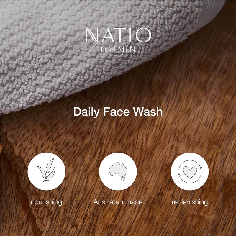 Natio Australia For Men Daily Face Wash, 5.2 oz - Facial Cleanser - Lemon, Bergamot, Lavender - Face Wash for Men - Face Cleanser for All Skin Types - Image 4