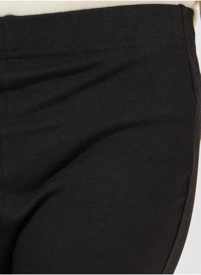 Styli Plain Flared Leggings with Split Hem