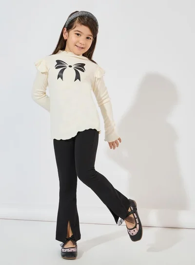 T-shirt F&F Fille 9-10 Ans Beige Mélangé Col Rond – Trolls (Lot De 1)