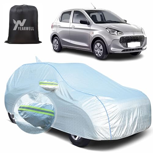 YEARWELL Car Body Cover for Maruti Alto K10, 100% Waterproof, Heat-Resistant with Mirror & Antenna Pockets, Soft Cotton Lining, Triple Stitched, Piping & Reflector (Reflective Silver) - Image 1