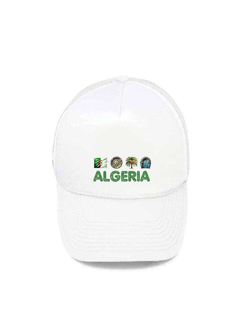 PRINTSHOP4ME Algeria Mesh Cap With Plastic Closure For Men And Women–Perfect For Sports,Outdoor Activities And Casual Wear–Great Gift For Sports Fans And Events - Image 1