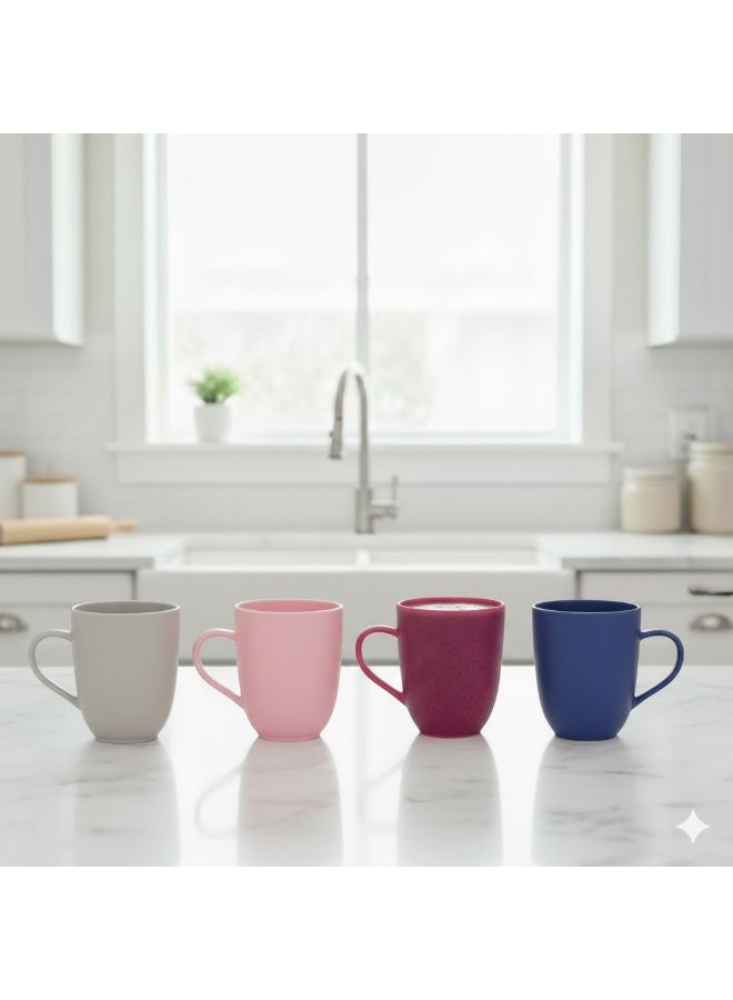 favilla Multi-purpose plastic mug - random colors - 4 pieces - suitable for hot and cold drinks - Image 2