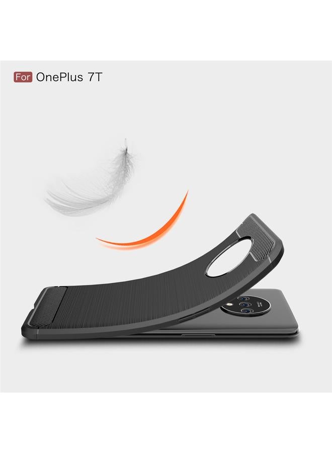 S-TOP Case For Oneplus 7T Brushed Texture Carbon Fiber TPU Case - Image 4