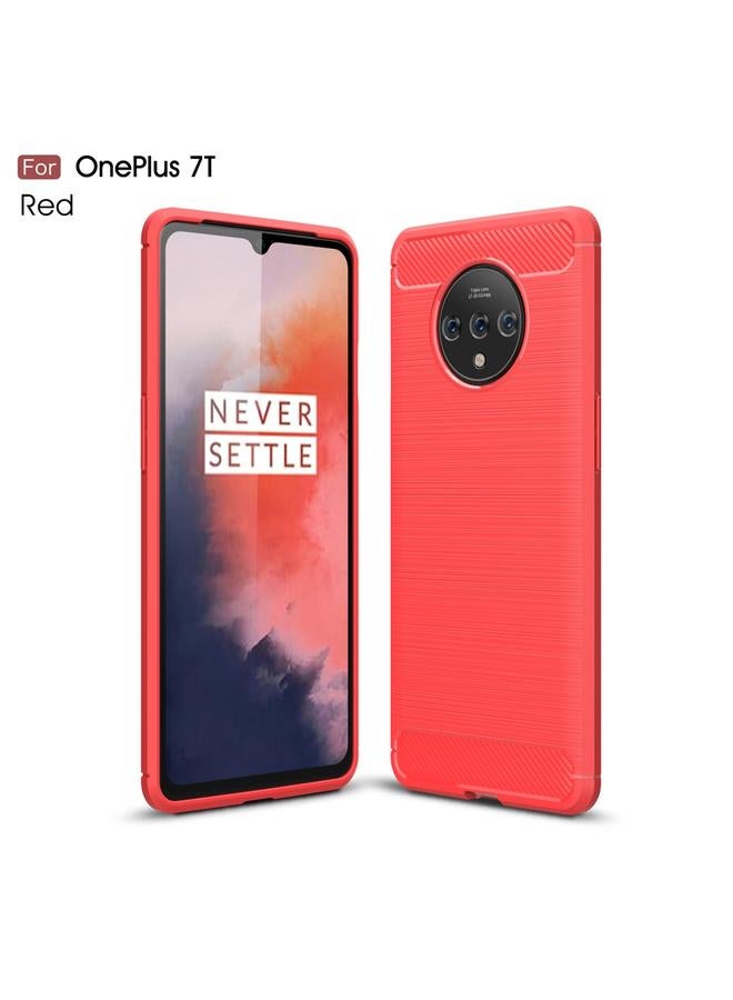 S-TOP Case For Oneplus 7T Brushed Texture Carbon Fiber TPU Case - Image 1